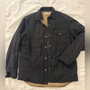 J. Crew Black Quilted Shirt Jacket
